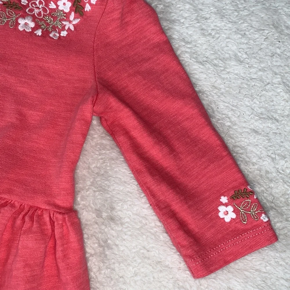 Gymboree Baby Coral Dress 3-6M Long Sleeves EUC